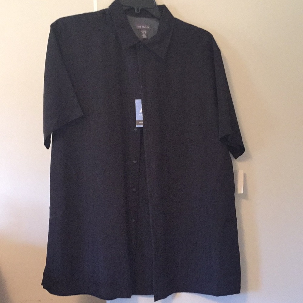 Van Heusen Black Short-sleeve button down shirt